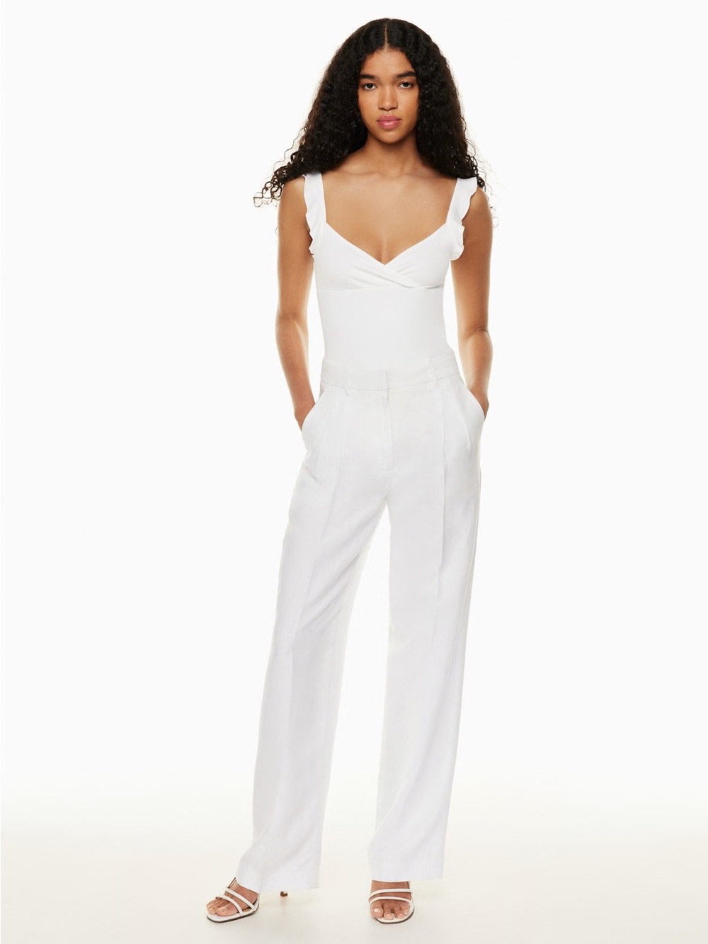 Aritzia Effortless Linen Pants in Light Birch